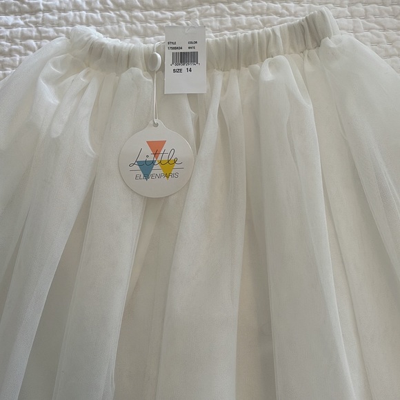 Designer Eleven Paris white tulle skirt with cotton lining size 14 years. New - Picture 2 of 12